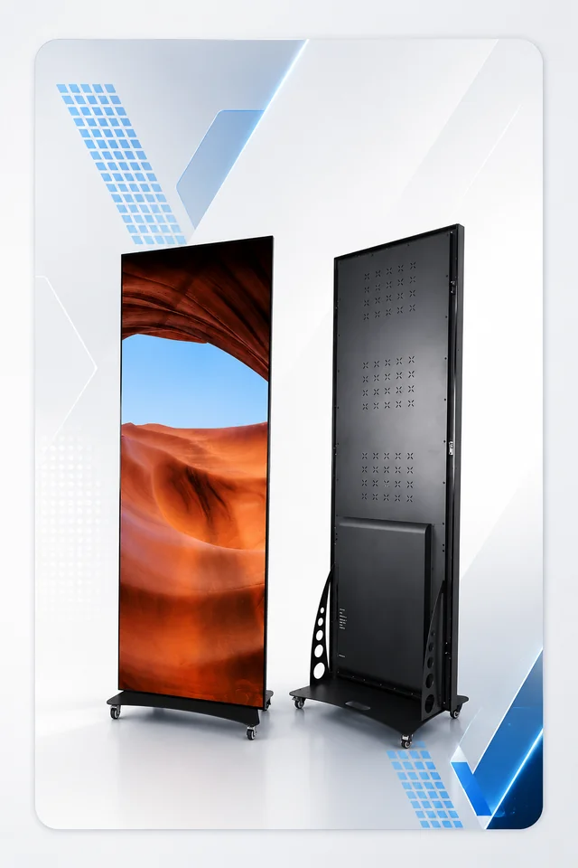 Totem d'affichage LED, vue avant et arrière